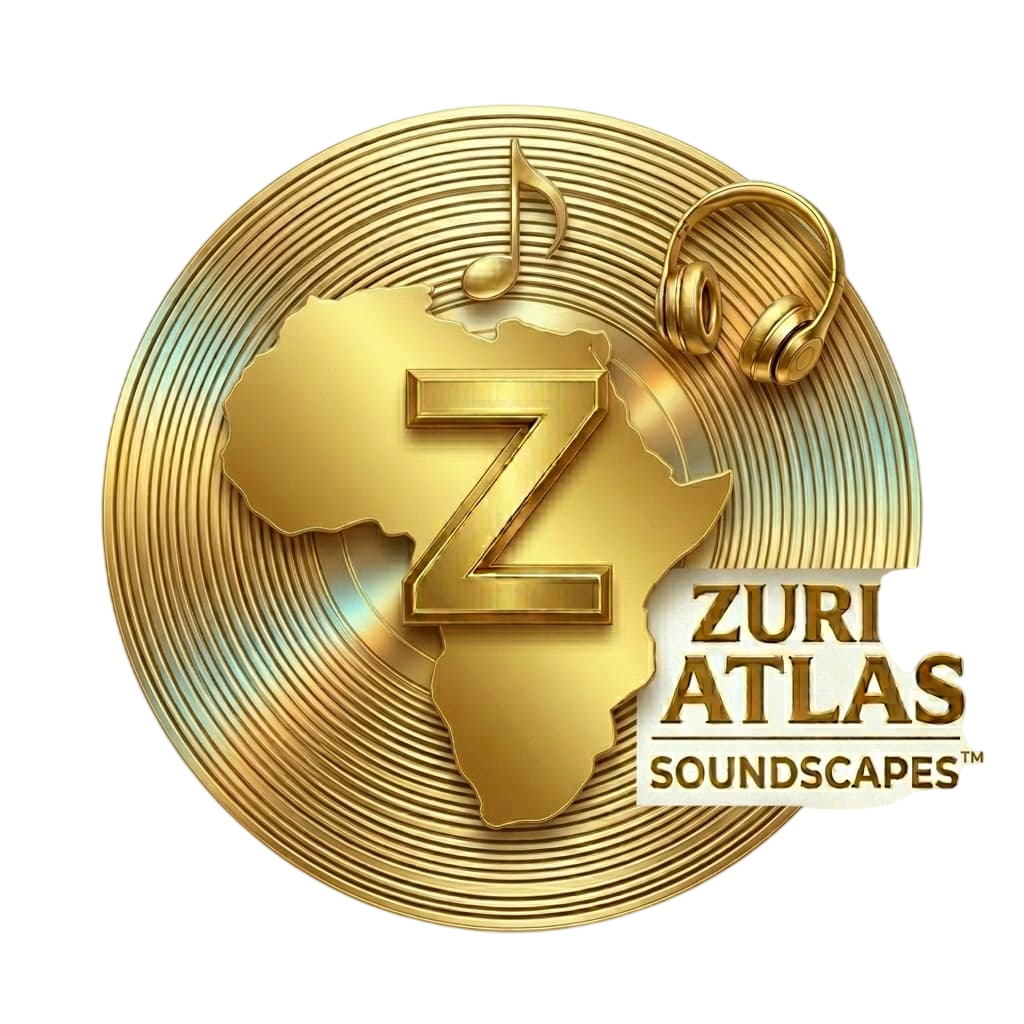Zuri Atlas Soundscapes logo: A stylized brand mark representing travel and nature-inspired ambient music for ageless minds.